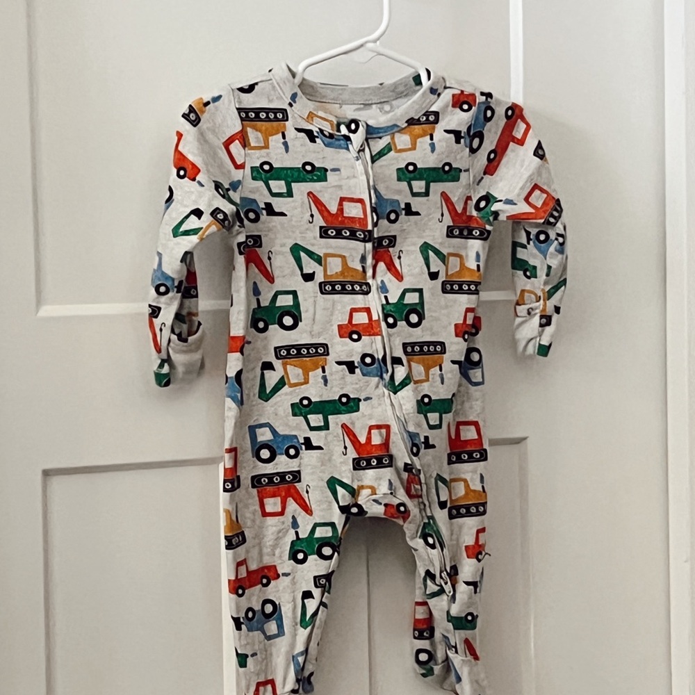 Old Navy Gray and Red Footies One Piece